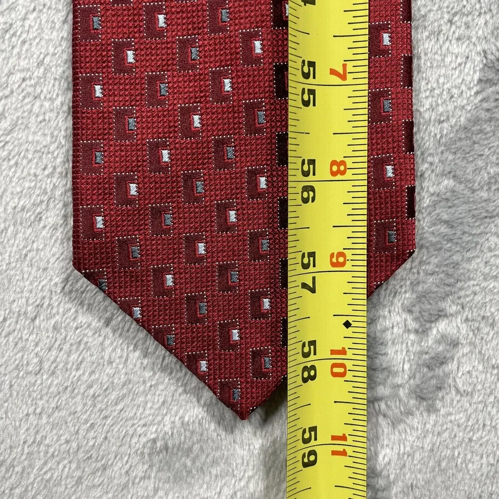 Ermenegildo Zegna Tie Mens Silk Geometric Pattern Classic Necktie Italy 58x3.5